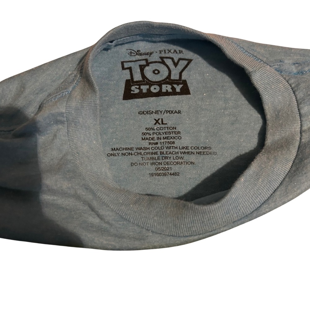 Disney Pixar Toy Story Graphic T Shirt Mens XL Blue Short Sleeve Cotton Blend - Picture 6 of 6